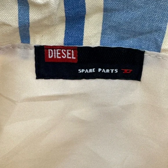 DIESEL VTG Y2K Striped Canvas Shoulder Bag - Picture 9 of 12